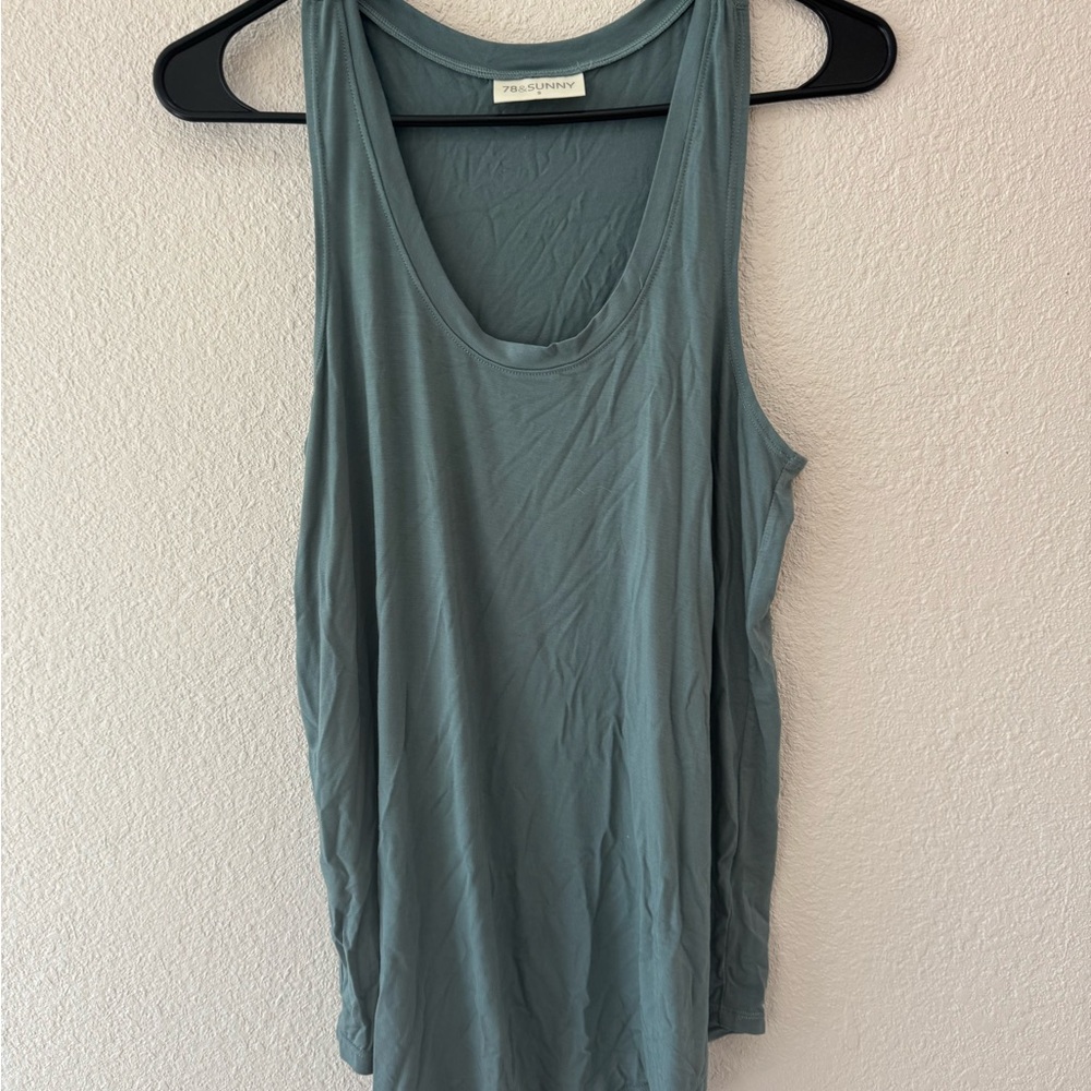 Super soft Blue Women's Tank Top by 78 &  Sunny 98% Modal